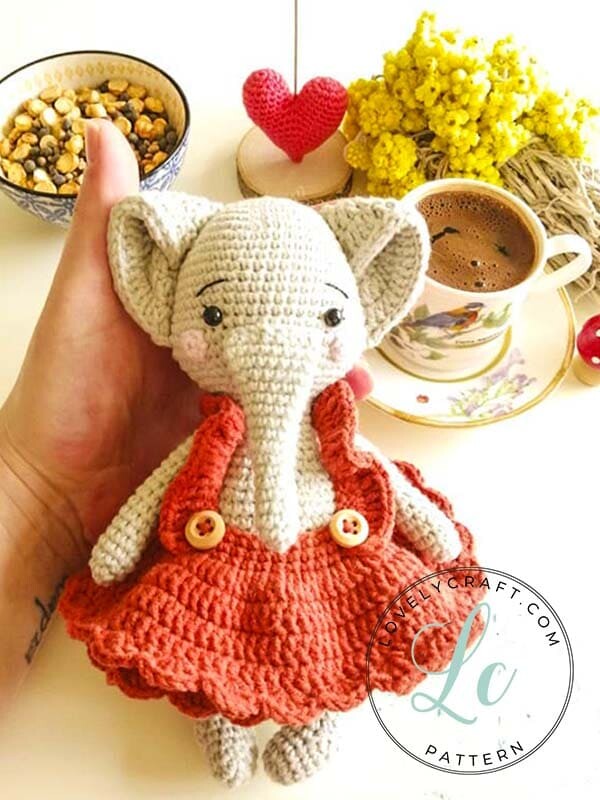 Crochet Elephant Melanie Doll Amigurumi Free Pattern