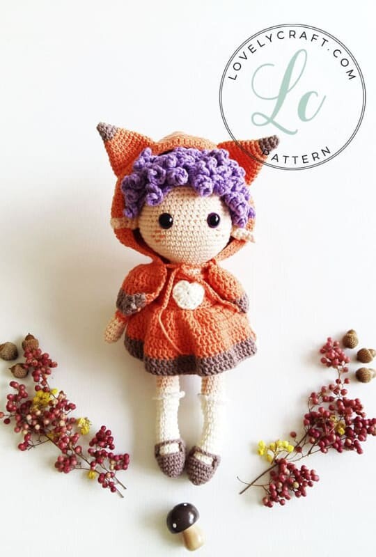 Crochet Fox Girl Doll Amigurumi Free Pattern (1)