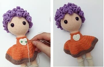 Crochet Fox Girl Doll Amigurumi Free Pattern heart