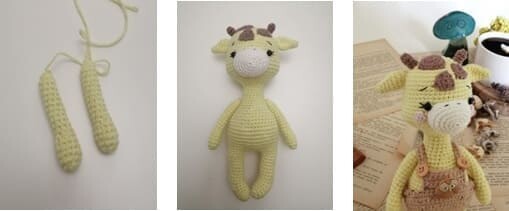 Paso a Paso Jirafa Rufus Animal Amigurumi Patrón Brazos