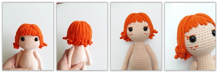 Crochet Cat Girl Doll Amigurumi Free Pattern hair4