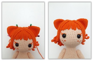 Crochet Cat Girl Doll Amigurumi Free Pattern ear2