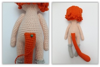 Crochet Cat Girl Doll Amigurumi Free Pattern tail