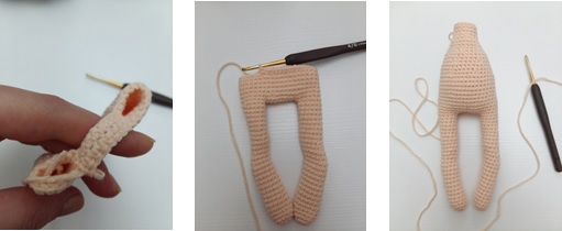 Body (with skin color yarn)