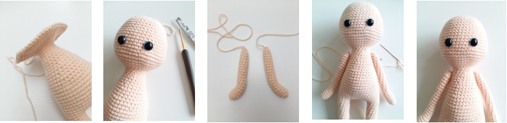 HEAD (in skin color yarn)