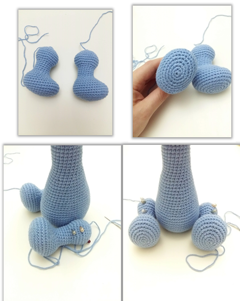 Happy Monroe Dinosaur Amigurumi Crochet Pattern legs