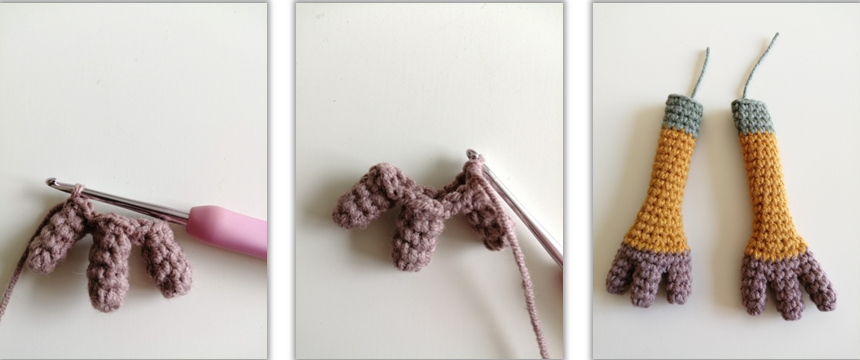 Sloth Coco Amigurumi Crochet Pattern arms