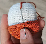 Fox lip balm case keychain crochet pattern