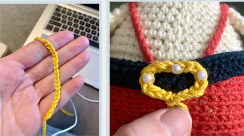 Paso a Paso Pequeño Santa PDF Amigurumi Patrón Gratis cinturon