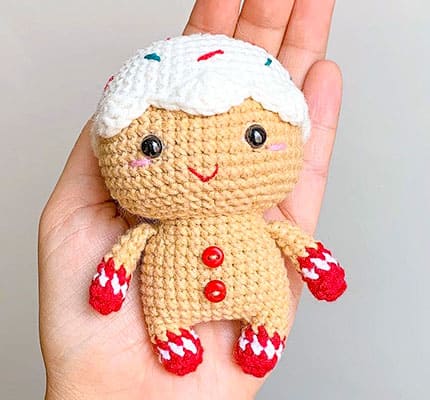 Mini GingerBread man amigurumi characters, gingerbread keychain