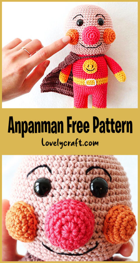 Comic Hero Anpanman Crochet Pattern, anime hero anpanman character amigurumi pattern