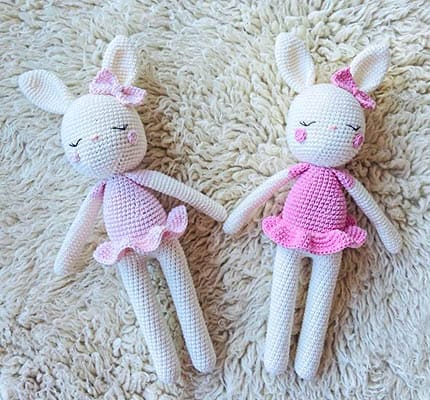 pretty rabbit, bunny amigurumi pattern, dress rabbit amigurumi pattern