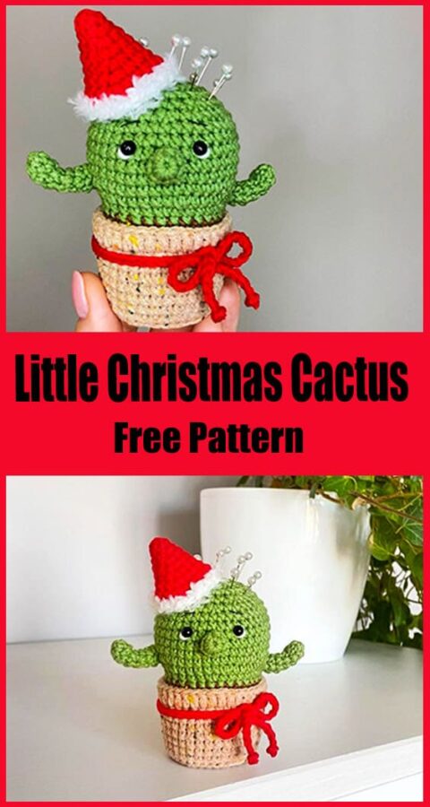 Pequeño Cactus de Navidad Amigurumi Patrón gratis