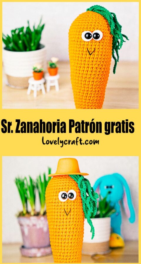 Sr. Zanahoria Amigurumi Patrón gratis