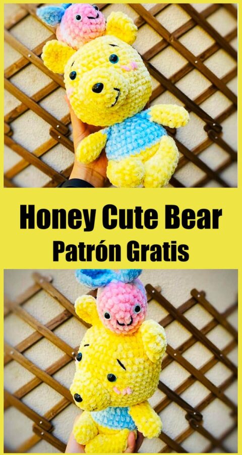Miel lindo Oso Amigurumi Patrón gratis