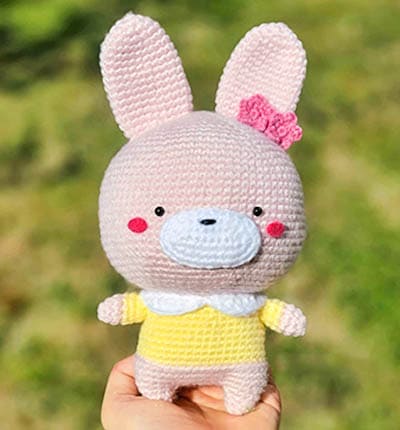 sakura bunny amigurumi free pattern, bunny amigurumi pattern, plush bunny amigurumi pattern