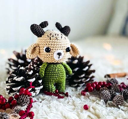 Deer keychain amigurumi pattern, deer keychain, crochet keychain free pattern