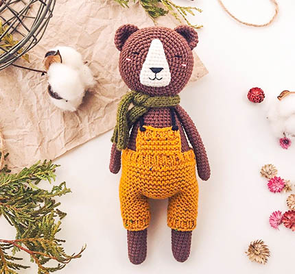 happy cute bear amigurumi free crochet pattern, bear amigurumi pattern