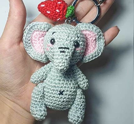 elephant keychain amigurumi pattern, elephant amigurumi pattern