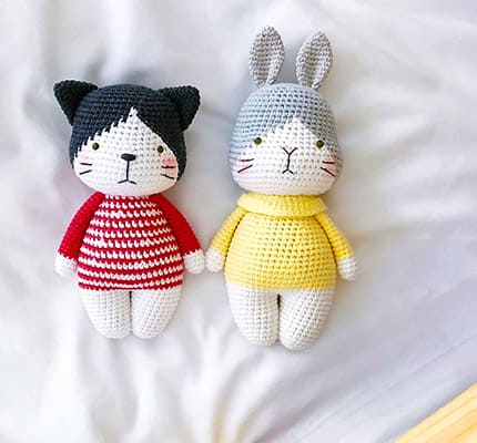 Cat And Bunny Amigurumi Crochet Pattern