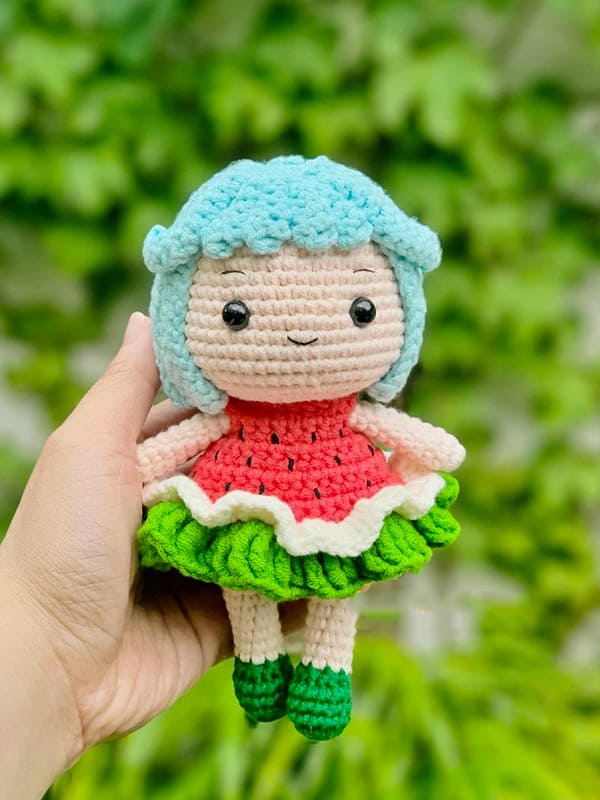 Chica Sandia Amigurumi Patrón Gratis