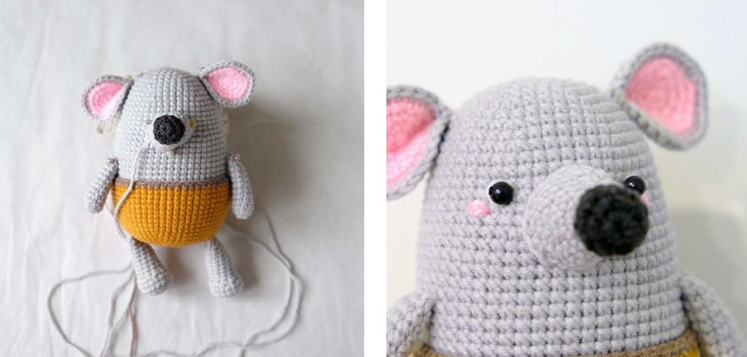 Pequeño Ratón Li Amigurumi Patrón Gratis nariz