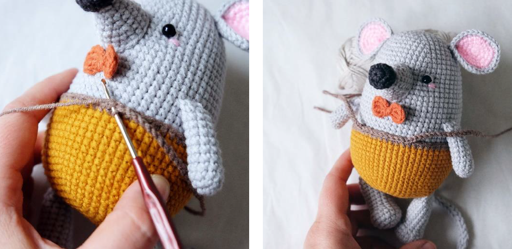 Pequeño Ratón Li Amigurumi Patrón Gratis corbata 2