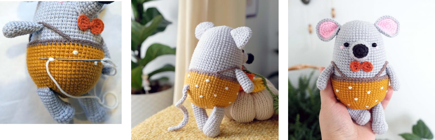 Pequeño Ratón Li Amigurumi Patrón Gratis corbata 3