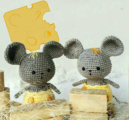 Mouse In Cheese Pants Amigurumi Crochet Pattern