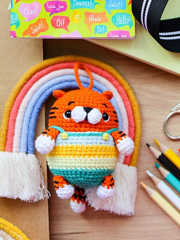 Llavero de Tigre Amigurumi Patrón Gratis