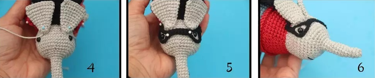 Kaii El Limpiador De Elefantes Amigurumi Patrón Gratis montaje 3