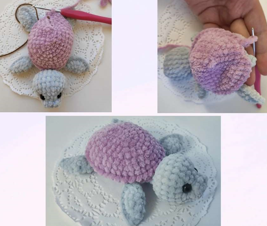 Tortuga Marina Amigurumi Patrón Gratis espalda 2