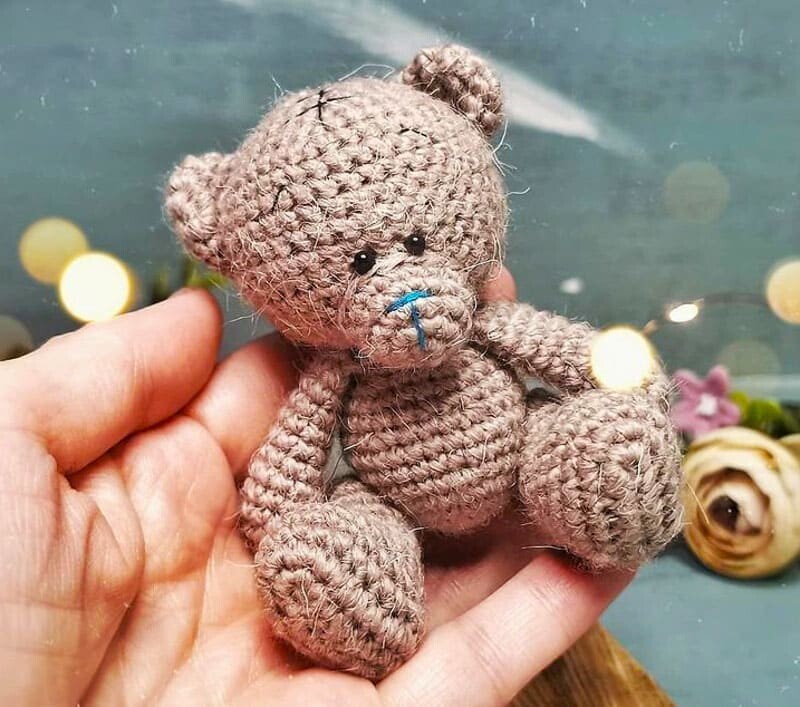 Crochet Bear Keychain Amigurumi Free Pattern 1