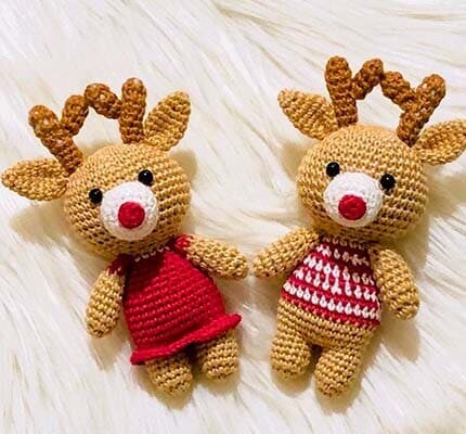 Reindeer Couple Amigurumi Crochet Pattern