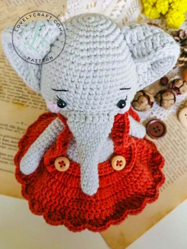 Crochet Elephant Melanie Doll Amigurumi Free Pattern (4)