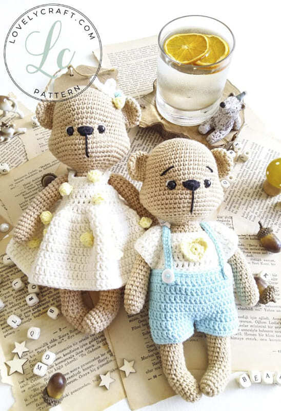Crochet Mrs. Cookie Teddy Bear Amigurumi Free Pattern (5)