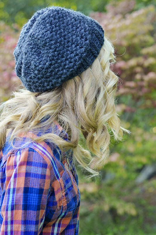 Crochet Slouchy Hat for Women and Kids PDF Pattern back side