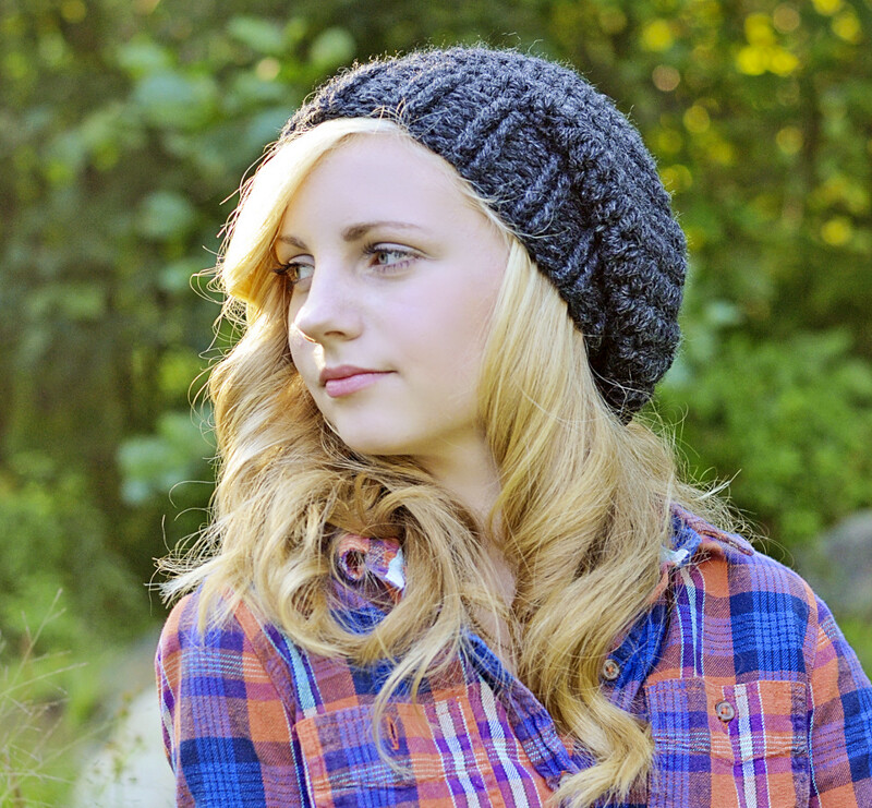 Crochet Slouchy Hat for Women and Kids PDF Pattern thumbnail