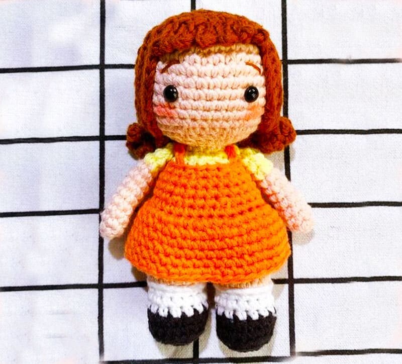 Chica Robot Aterradora Squid Game PDF Amigurumi Patrón Gratis