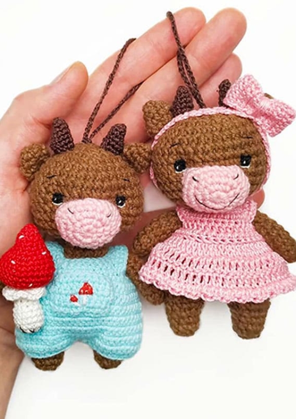 Cute Crochet Bull Amigurumi PDF Free Pattern - Lovelycraft