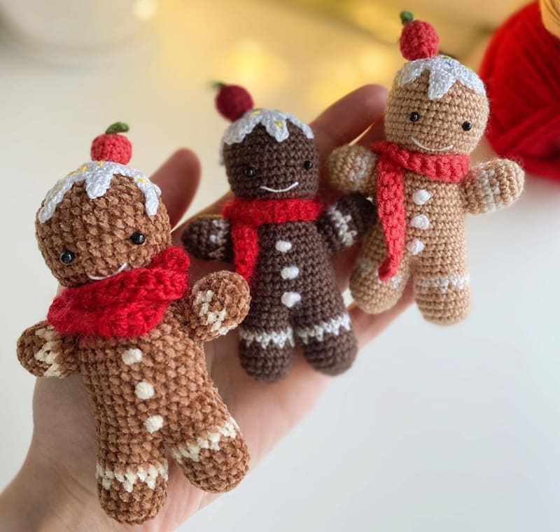 Cute Crochet Gingerbread Amigurumi PDF Free Pattern (3)