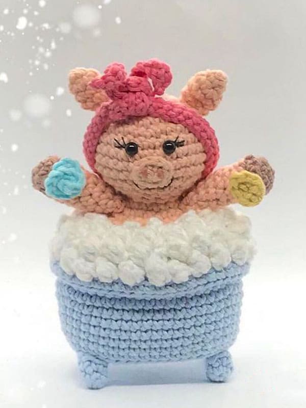 Crochet Pattern Piggy Head Amigurumi PDF Pattern