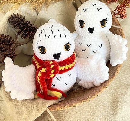 Harry Potter Crocheted Snowy Owl Christmas Ornaments - Swish and