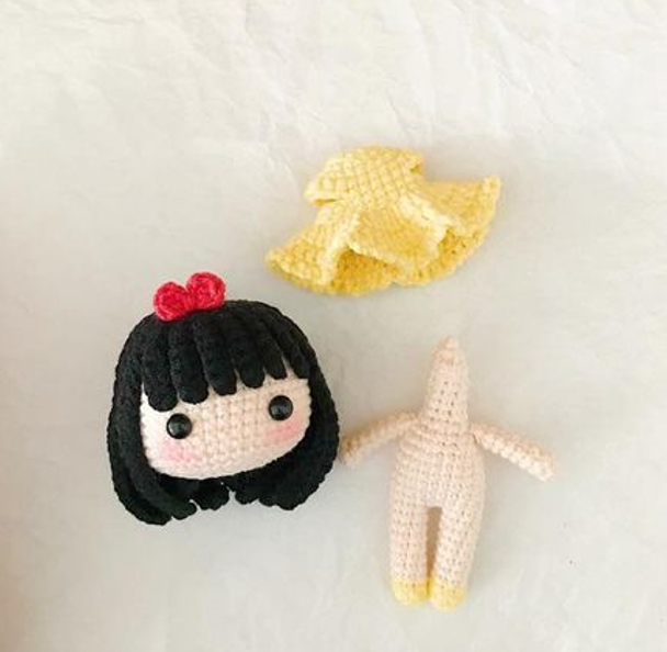 Little Baby Girl with Red Hairpin PDF Amigurumi Free Pattern