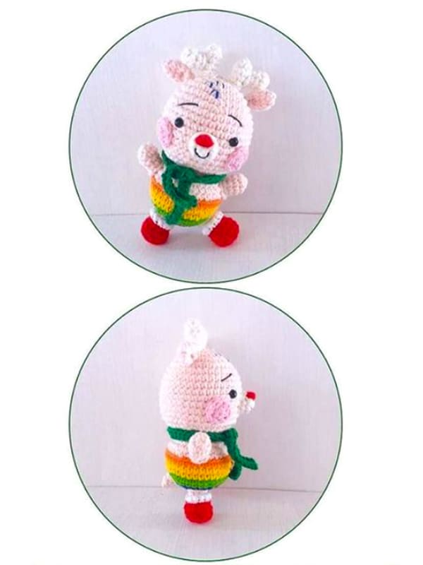 Bubbly The Baby Crochet Reindeer Amigurumi Free Pattern