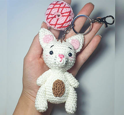 Cat Crochet Keychain Amigurumi Free Pattern