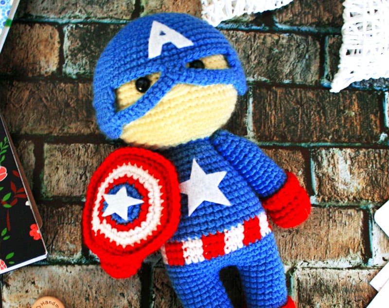 Crochet Captain America PDF Free Amigurumi Pattern Lovelycraft