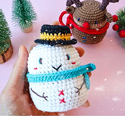 Crochet Ornament Snowman Amigurumi Free Pattern