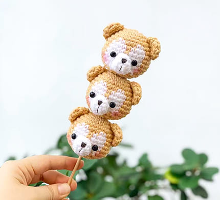 Crochet Teddy Bear Yakitori Keychain Amigurumi Free Pattern