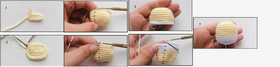 Crochet lion pacifier clip amigurumi free pattern- head
